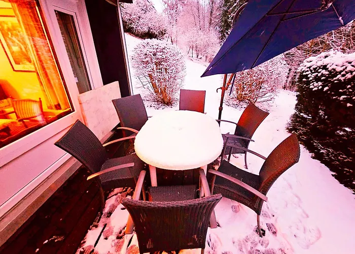 6 Pers Aan Skilift Grootste Skigebied Nabij Bikepark Unieke Locatie Met Zeer Rustige Tuin In Het Bos En Het Gezellige Centrum Leuke Cafes Restaurants En Gratis Zwembad Sauna Relax Speelruimte Parkeerplaats Naast Der Brabander Winterberg